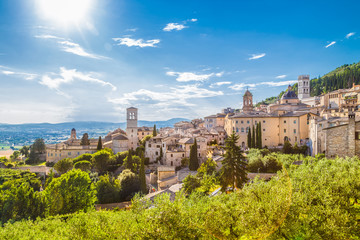 Historic town of Assisi, Umbria, Italy - obrazy, fototapety, plakaty