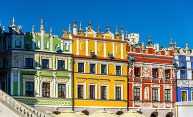 Houses on Great Market Square in Zamosc - Poland
