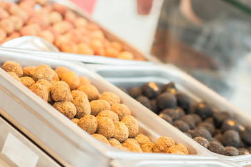 Fried olive ascolane . Typical regional dish