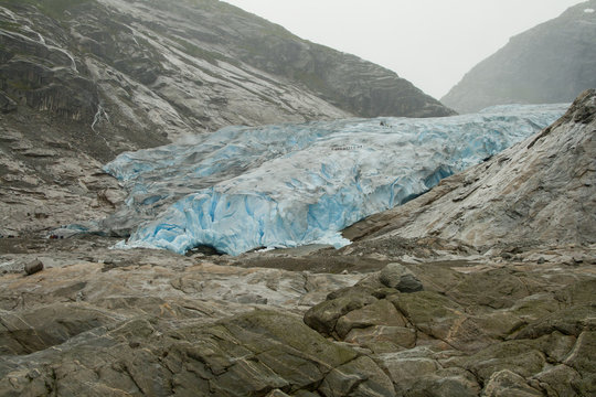blue ice glacier front