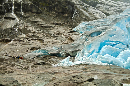 blue ice glacier front