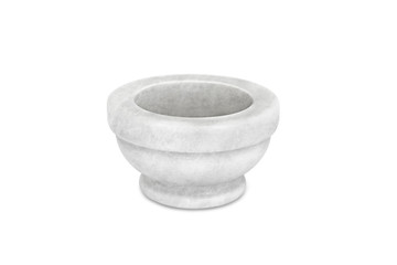 empty mortar on white background