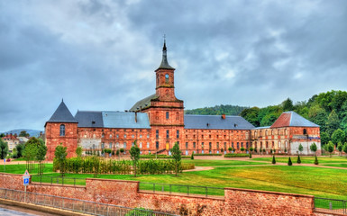 View of Moyenmoutier Abbey in the Vosges Department - France