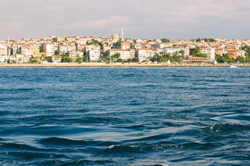 Fototapeta na wymiar View of Old Istanbul from the sea