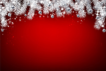 Christmas background with fir branches.
