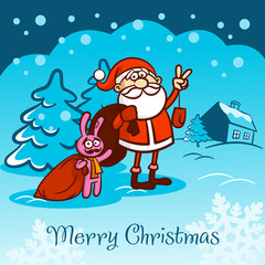 Merry Christmas and Happy New Year Santa Claus