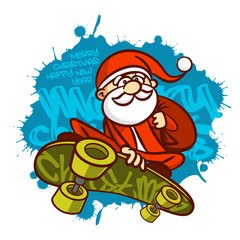 Merry Christmas and Happy New Year Santa Claus