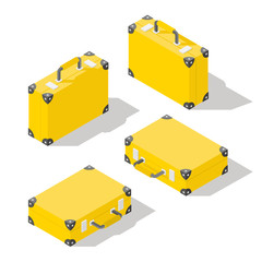Vector isometric Suitcase in different views.