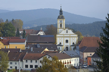 Fototapeta na wymiar Klosterkirche Rinchnach, Bayerischer Wald