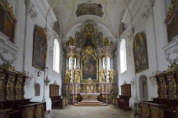 Fototapeta na wymiar Klosterkirche Rinchnach, Bayerischer Wald