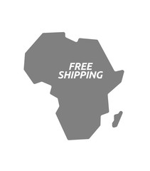 Isolated Africa map with    the text FREE SHIPPING