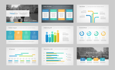 Infographic elements for presentation templates.