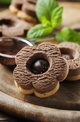 Homemade sweet cookie with chocolate