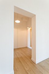 Spacious hall with white walls