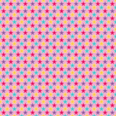 Pop Art Stars, Seamless colorful background inspired by the 60s style