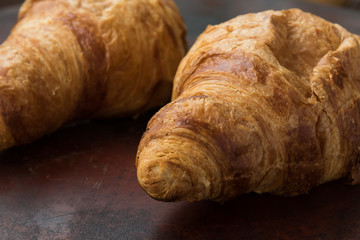Fresh homemade croissants for breakfast