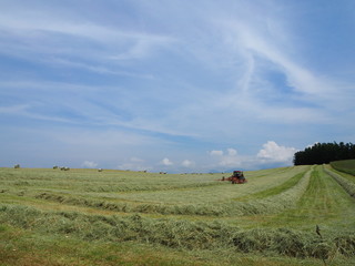 Plow the field,Hokkaido,Japan.