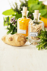 Herbs and spices selection, close up