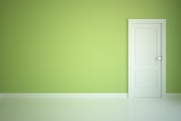 Green interior with door