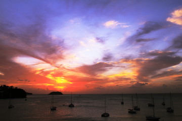 Sunset spot in Trois Ilets - Martinique - FWI - Carribean