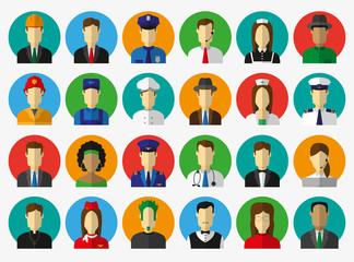 Professions Vector Flat Icons.