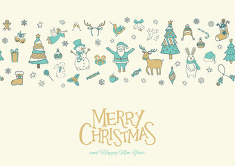 Merry Christmas greeting card, poster and banner