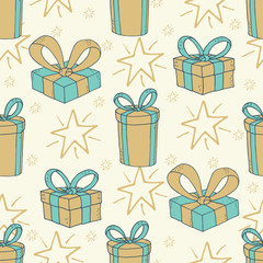 Christmas and New Year seamless pattern background