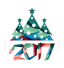 Christmas geometric banner, 2017 New Year