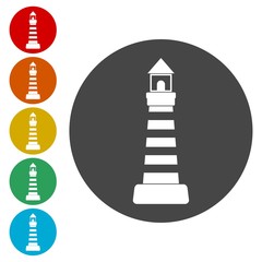 Lighthouse icons set 