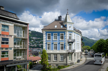 Obraz premium Bergen town streets, Norway
