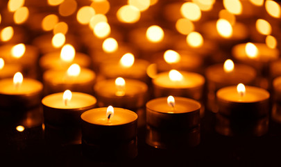 Burning candles with shallow depth of field