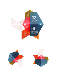 Set of abstract geometric paper graphic layouts