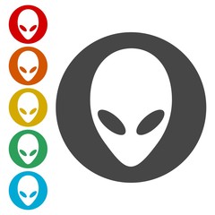 Fototapeta premium Alien head icons set 