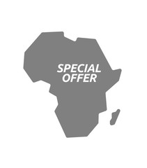 Isolated Africa map with    the text SPECIAL OFFER