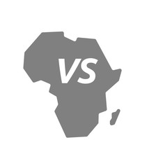 Isolated Africa map with    the text VS