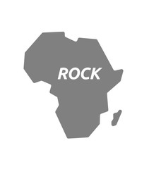 Isolated Africa map with    the text ROCK