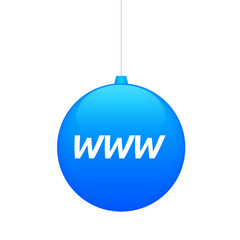 Isolated christmas ball with    the text WWW