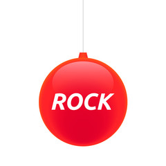 Isolated christmas ball with    the text ROCK