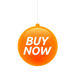 Isolated christmas ball with    the text BUY NOW