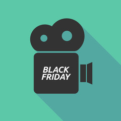Long shadow camera icon with    the text BLACK FRIDAY