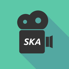 Long shadow camera icon with    the text SKA