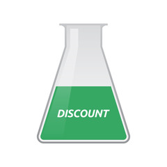 Isolated test tube with    the text DISCOUNT