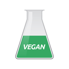 Isolated test tube with    the text VEGAN