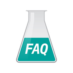 Isolated test tube with    the text FAQ