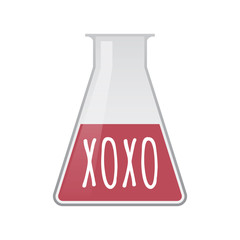 Isolated test tube with    the text XOXO