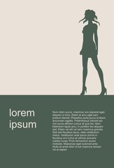 Sexy woman silhouette. Modern vector brochure, report or leaflet design template.