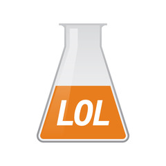 Isolated test tube with    the text LOL