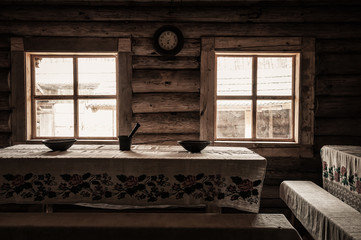 Vintage interior room in the national Museum of rural life in the Ukraine