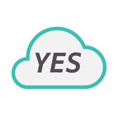 Isolated cloud icon with    the text YES