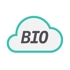 Isolated cloud icon with  the text  BIO